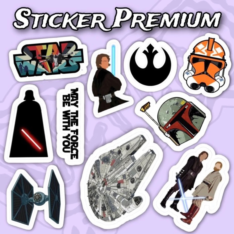 

Sticker Star Wars Jedi lightsaber pack 10 pcs premium waterproof