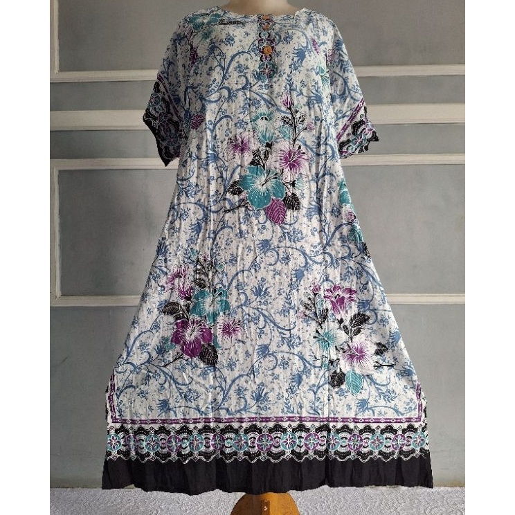 Sekarang Dikirim ⚡️ Daster hengky model kancing Motif bunga Sepatu & Puspa Ld 120cm Pb 110cm