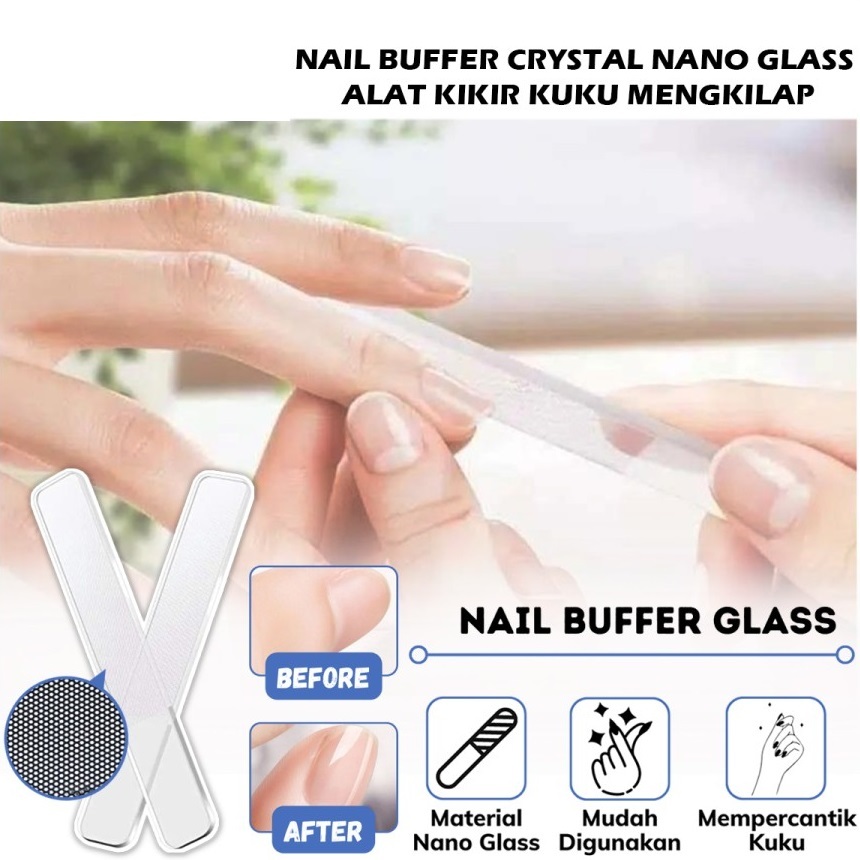 Alat Kikir Nano Glass Nail Buffer Manicure Kaca Kristal Pengkilap Kuku