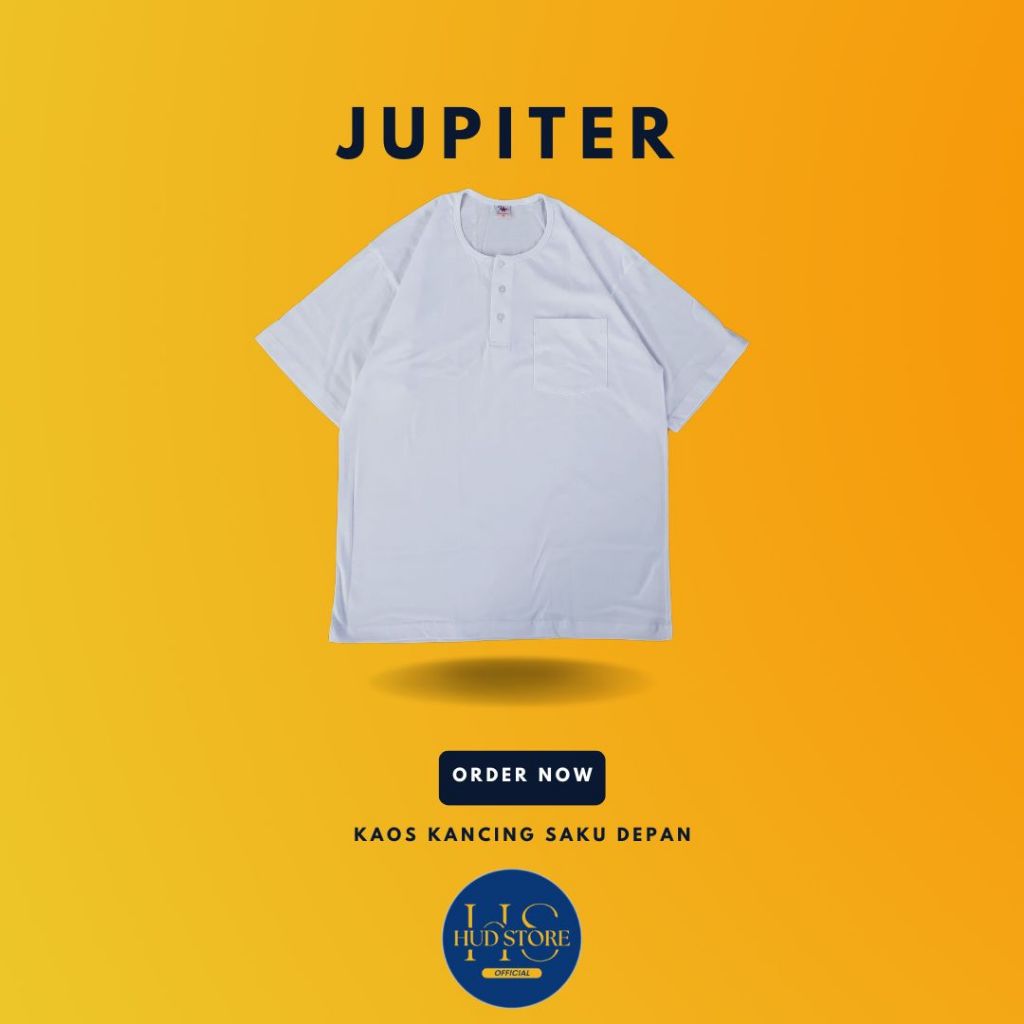 jupiter kancing kaos oblong pria saku depan