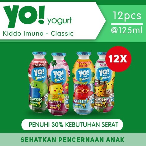 

Promo Yogurt Heavenly Blush YO Kiddo Imuno Classic 12 x 125 ml Stok Banyak