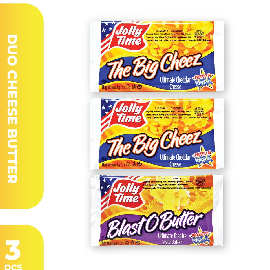 

Terkini Jolly Time - Paket Duo Cheez Butter (2TBC, 1BOB) - Mircowave Popcorn ➥☈✥