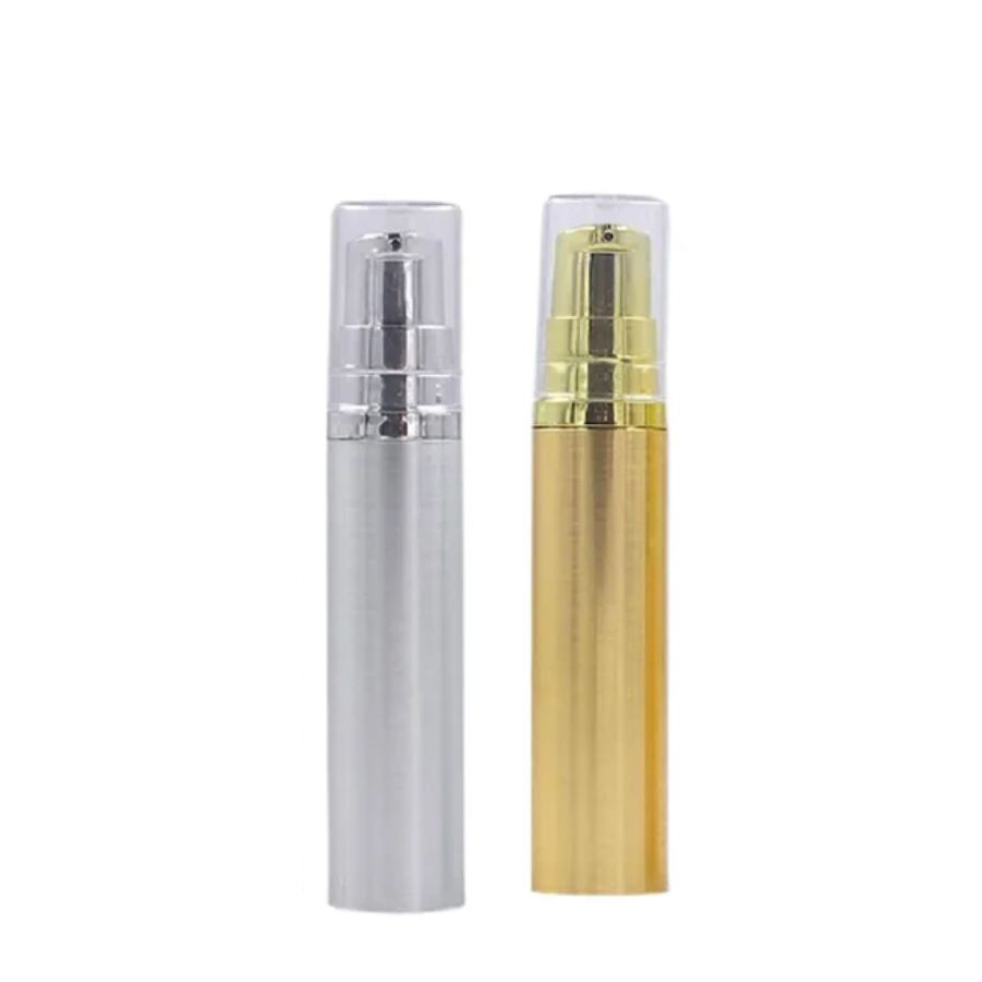 Botol Airless Pump 10ml Gold Silver / Botol Airless Travel Botol Serum 10ml Refillable