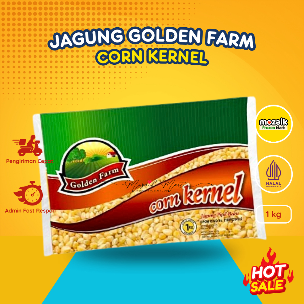 

Golden Farm Jagung Pipil -Jagung Frozen/Corn Kernel/Mozaik Frozen Mart/Frozen Food Palembang