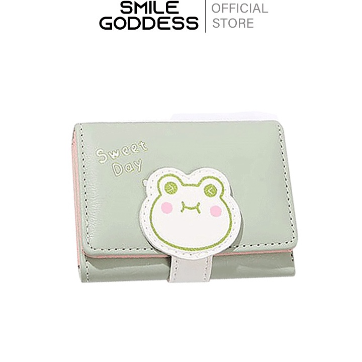 ★★★★ Smile Goddess Dompet Wanita Dompet Lipat Tiga Pendek Pemegang Kartu Koin Bergaya D232