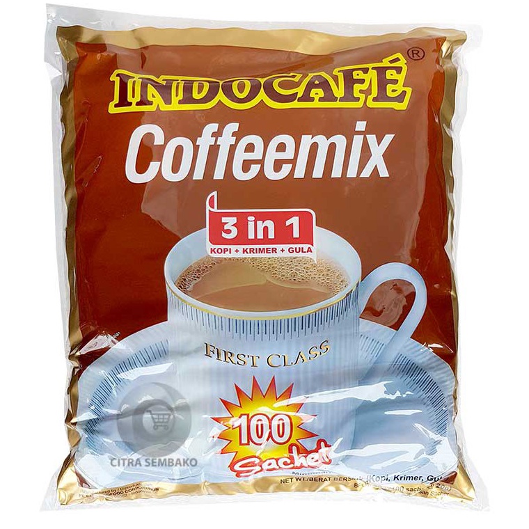 

[KODE J99VI] INDOCAFE COFFEEMIX (100 SACHET X 20 GRAM) / INDOCAFE 3IN1 ISI 100 SACHET