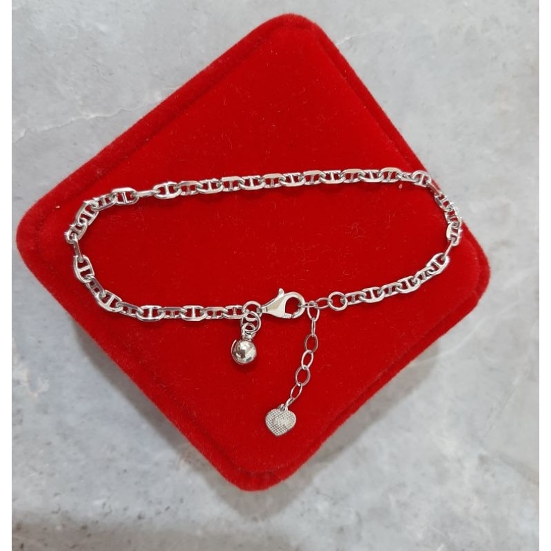 Gelang Tangan CD Perak 925 Lapis Emas Putih / GT149 - Anti Karat - Perhiasan Wanita