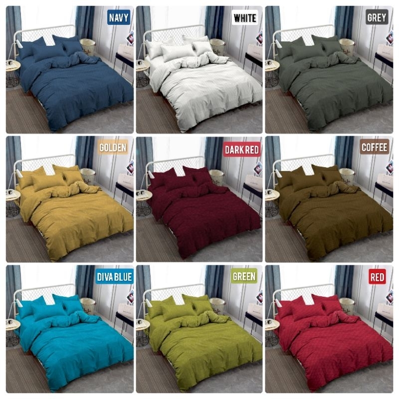 Selimut Bedcover Vallery Quincy 180x200 (Tanpa Sprei) / Bed Cover Saja Vallery Quincy Polos Emboss