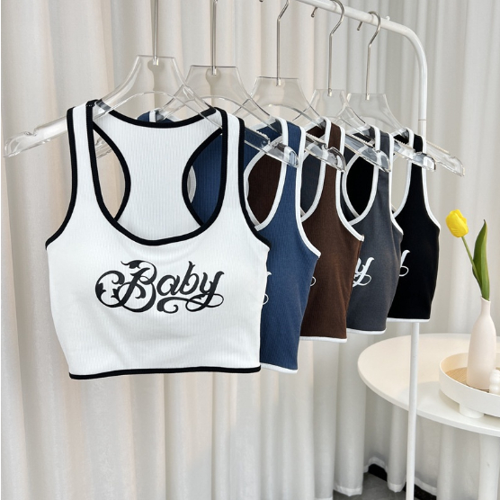 Tanktop Bra Baby Fashion Wanita Tanpa Kawat Import Premium Quality Bahan Melar Fit To L Crop Top Inc