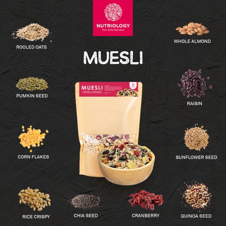 

[®Y30➢] Muesli Fruit seed Nutriology 500 gr Sereal Diet Sehat Sarapan Praktis Murah Bergizi Premium Alami Oatmeal Dijamin Ori