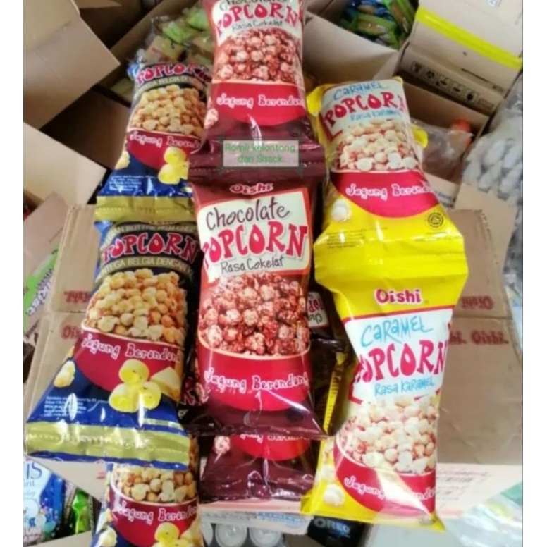 

[ΩS3<] Popcorn Mentega Belgia / Caramel / Cokelat Oishi 1 Renceng Isi 10 pcs 20gr [52]