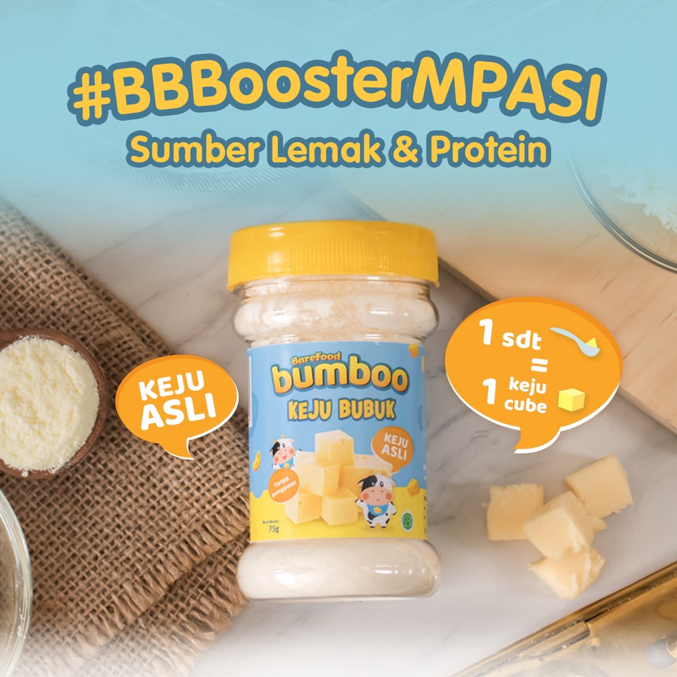 

Terk!!ni BUMBOO Keju Bubuk Asli - Keju MPASI Anak - Sumber Lemak & Protein - Keju Cheddar Australia - Tanpa Pengawet - No MSG - Bahan Alami [304]