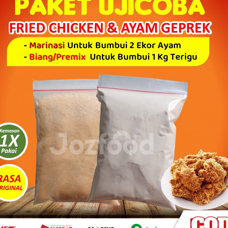 

Ready Stok Tepung Biang Marinasi Fried Chicken Ala KFC Extra Gurih Paket Bumbu Ekonomis Ayam Krispi Dijual Murah