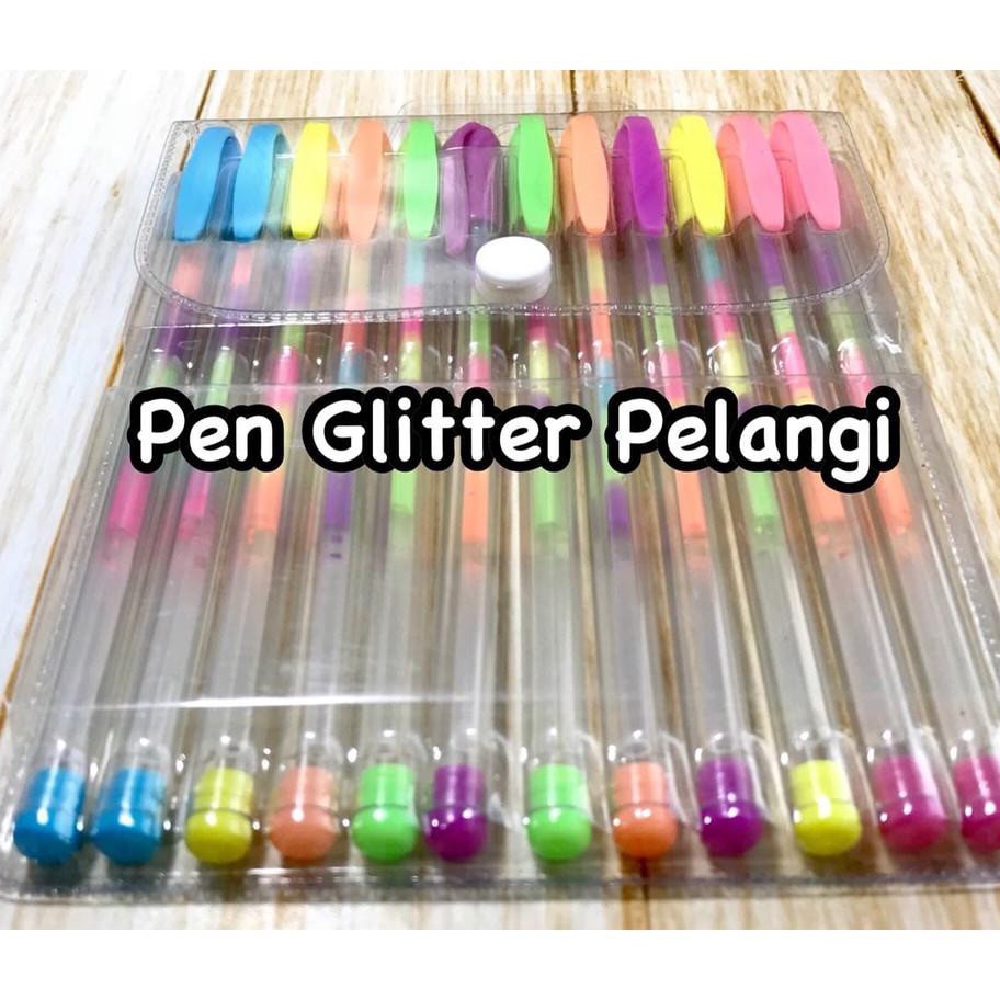 

Terbaru Gel pen Glitter Pelangi ColorG el ( 12 pcs)