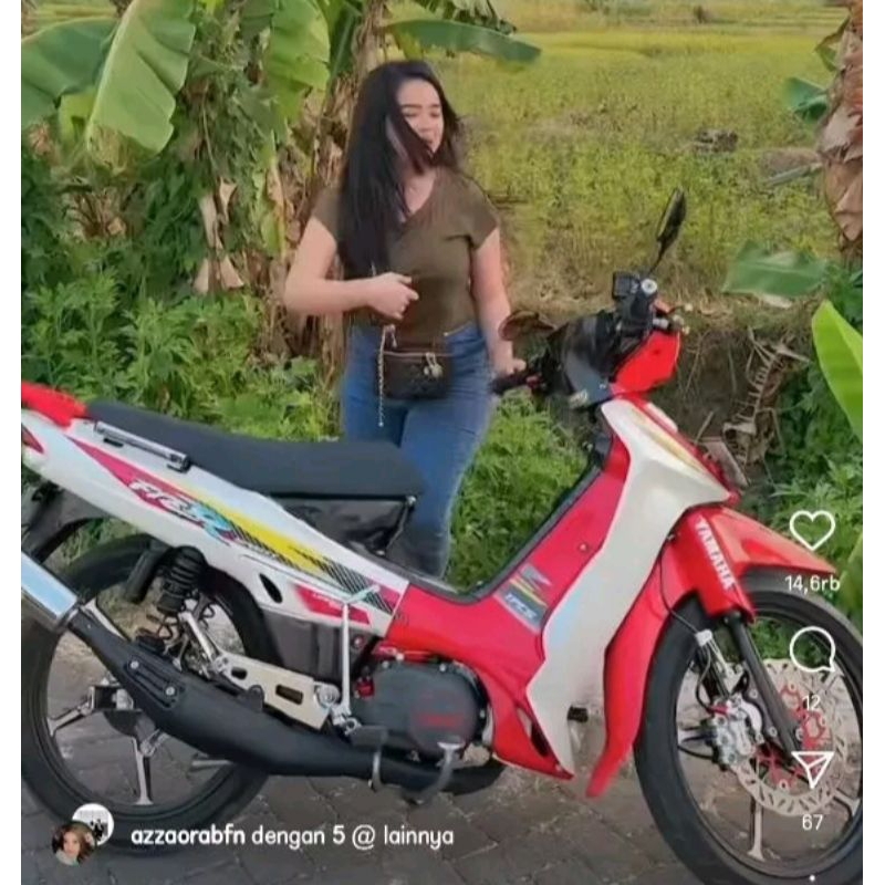 STRIPING FIZR CUSTOM LE KARBON PUTIH MERAH