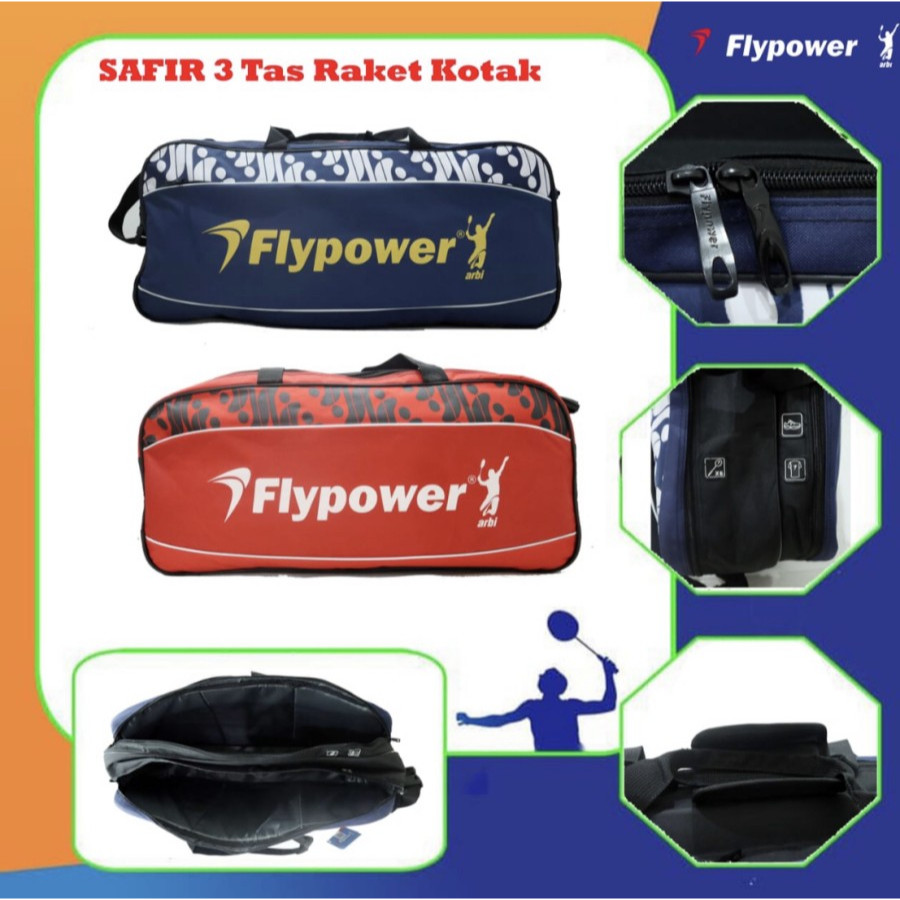 Tas Badminton / Bulutangkis Flypower Safir 3 Original