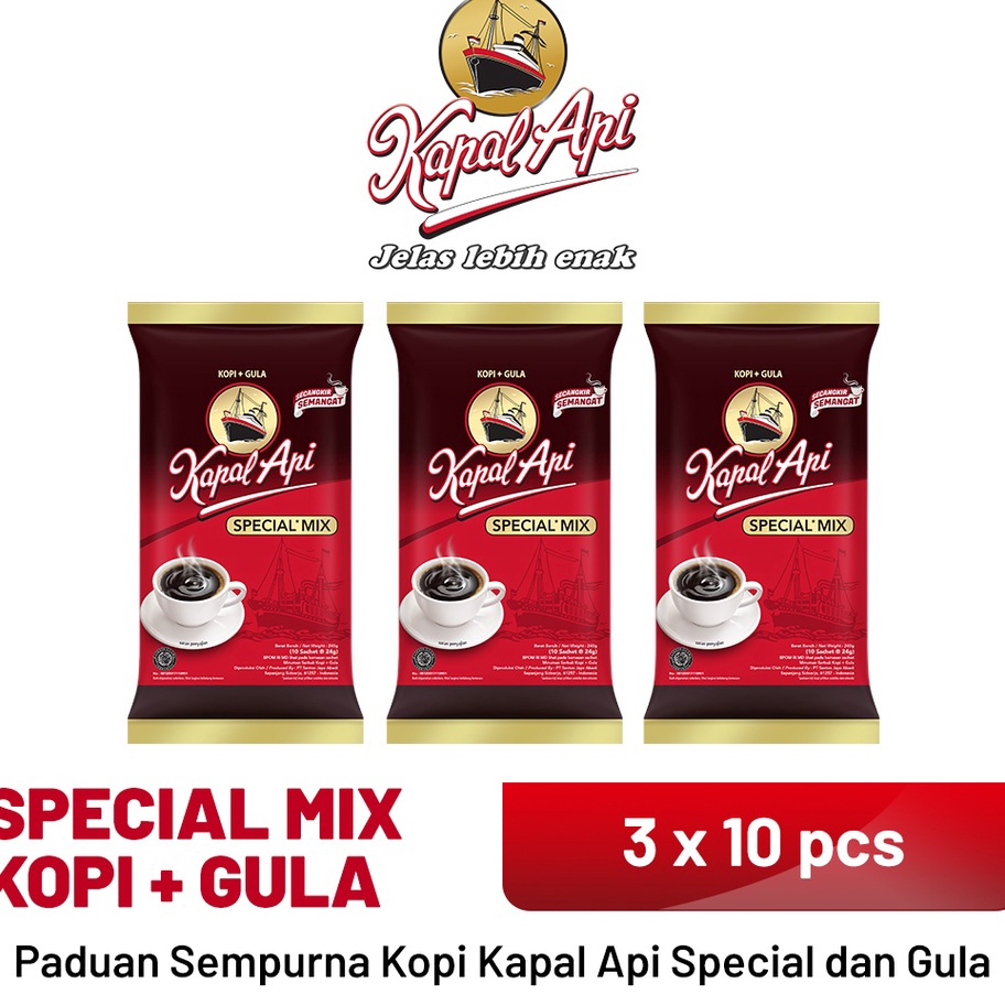 

Terlaris KAPAL API Special Mix 3 Pack (10 x 23 gr) ☍☌✵❂