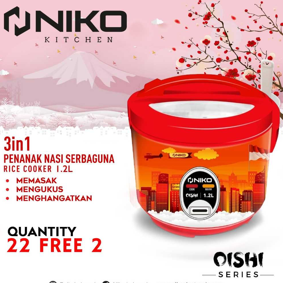 MAGIC COM NIKO OISHI 1.2 L (KECIL) RICE COOKER NIKO MAGIC COM MURAH PENANAK NASI NIKO
