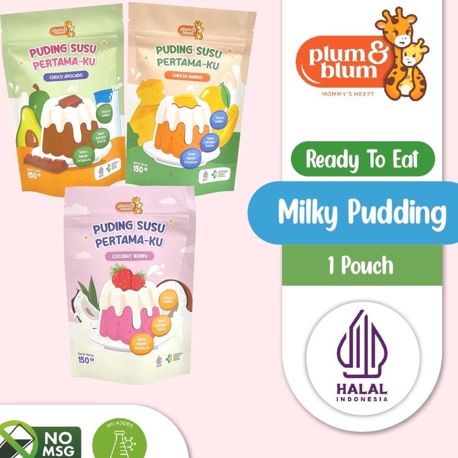 

[KODE PRODUK QHDBK3851] Plum & Blum Silky Puding Susu Buah Snack Mpasi - 150 gram