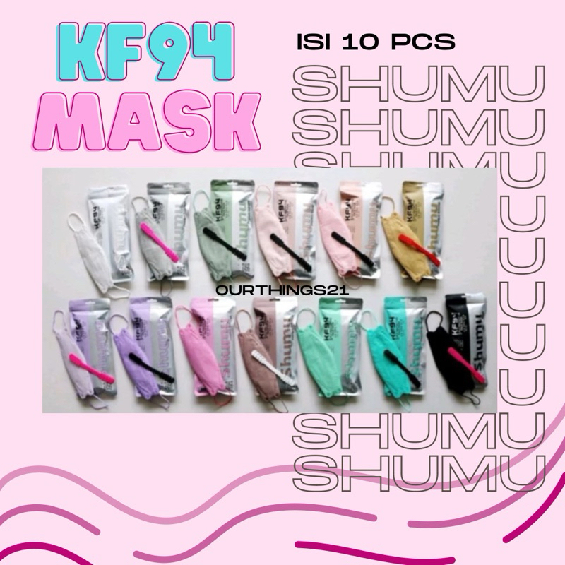 Masker KF94 5Ply SHUMU isi 10pcs ORIGINAL Earloop Hijab Mask Free
