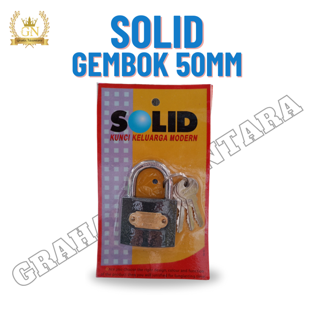Gembok Solid 50mm/Gembok Pintu Gerbang Rumah/Gembok Montor