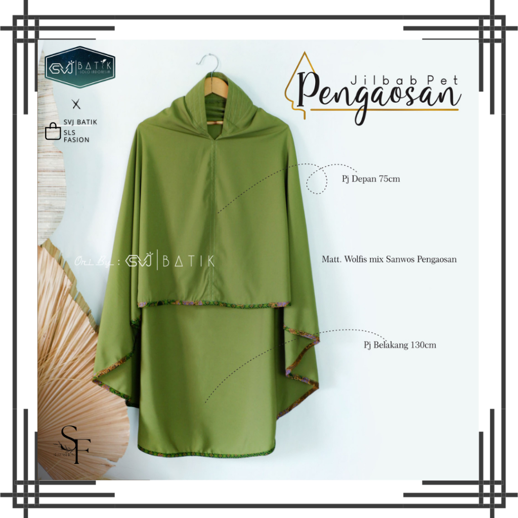 JILBAB BATIK PENGAOSAN JILBAB PENGAJIAN NU BAHAN MATT WOLFIS MIX SANWOS ORI SVJ