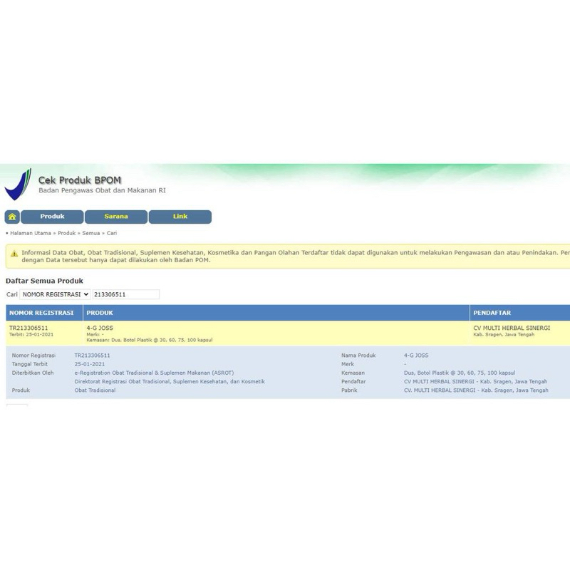 Tokofinaaaa 4G Joss Herbal Original Bpom 60 Kapsul