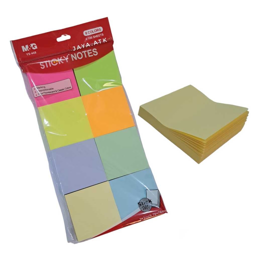 

STICKY NOTES MEMO TEMPEL 76X76 8 WARNA 800 LBR M&G YS-448 STIKER NOTES