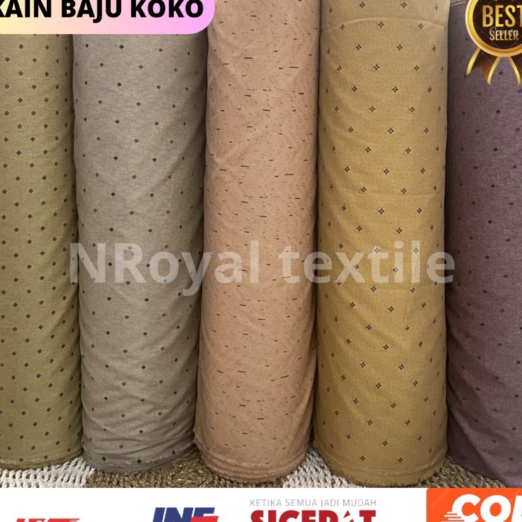 ➤Bayar Di Tempat✧ Kain katun madinah motif corak A untuk baju koko meteran H51