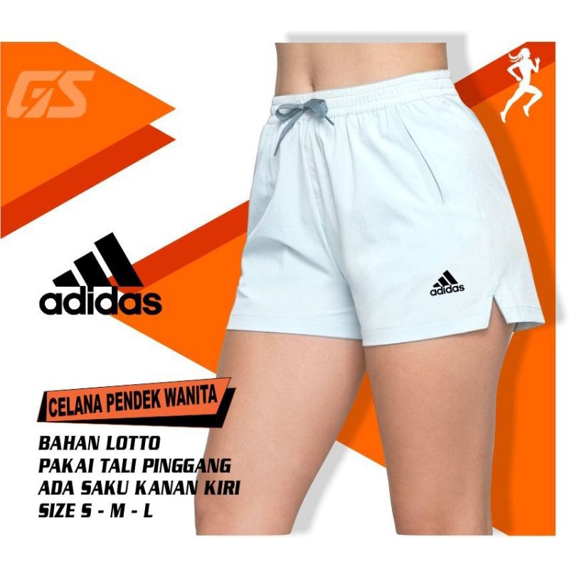 Celana wanita olahraga putih celana pendek futsal lari gym