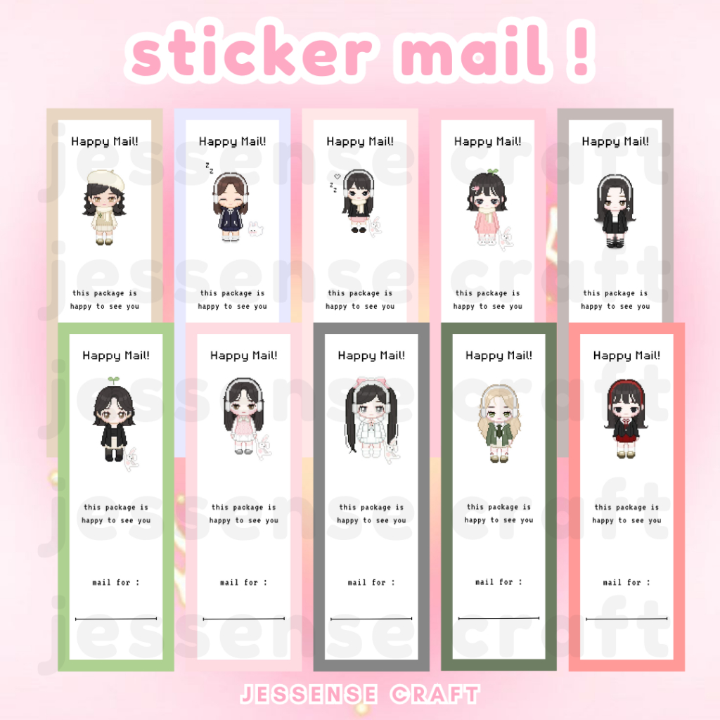 

Label Stiker Mail Packing Segel Box Mini Cute Girl