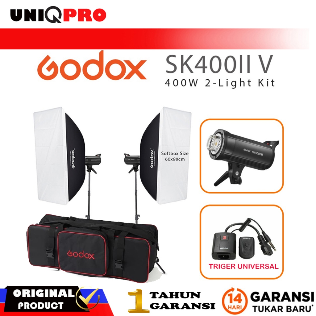 Paket Lampu Flash Studio Godox SK400II V SK400IIV SK400 II V