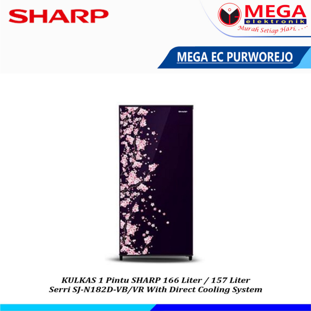 LEMARI ES  SHARP 1 PINTU  SJ-N182D-VB/VR / SJ N182 D / SJN182D