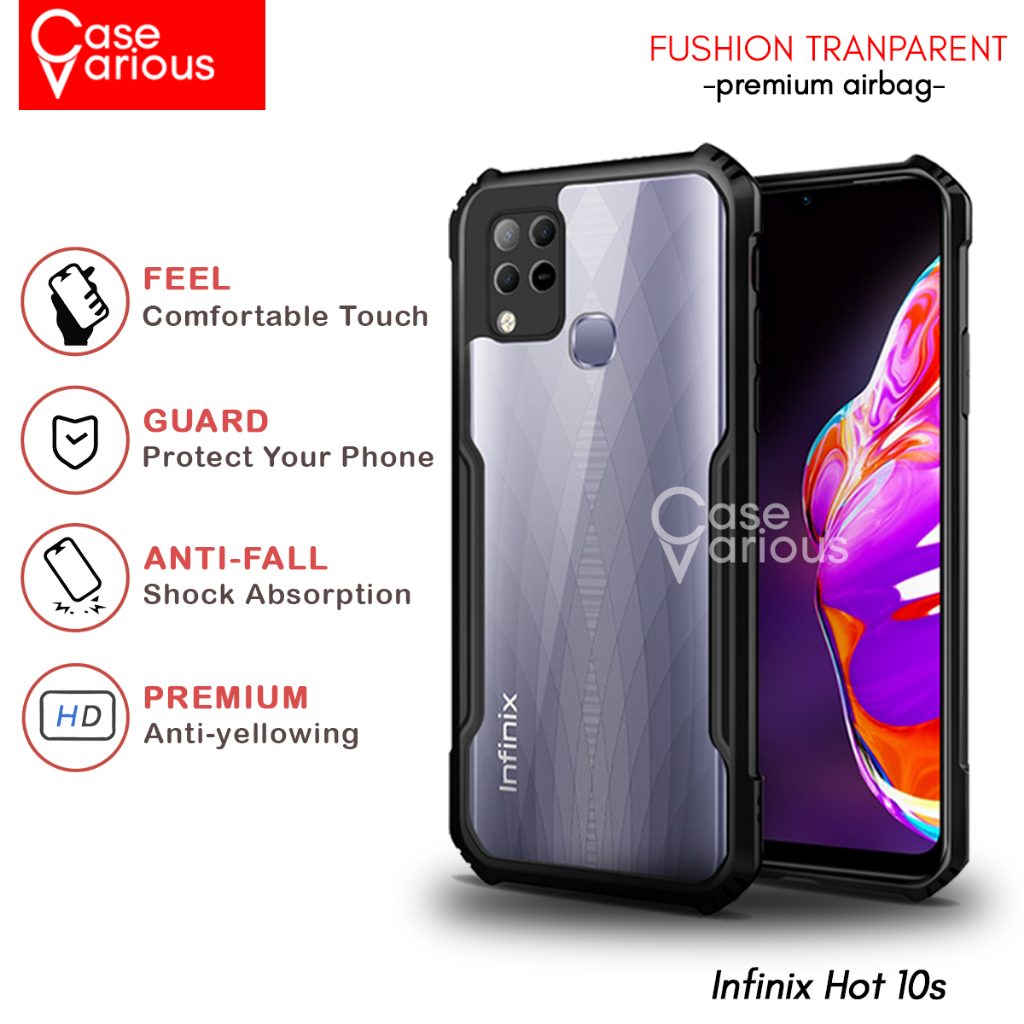 Case Infinix Hot 10S Hard Case Fushion Casing Transparent