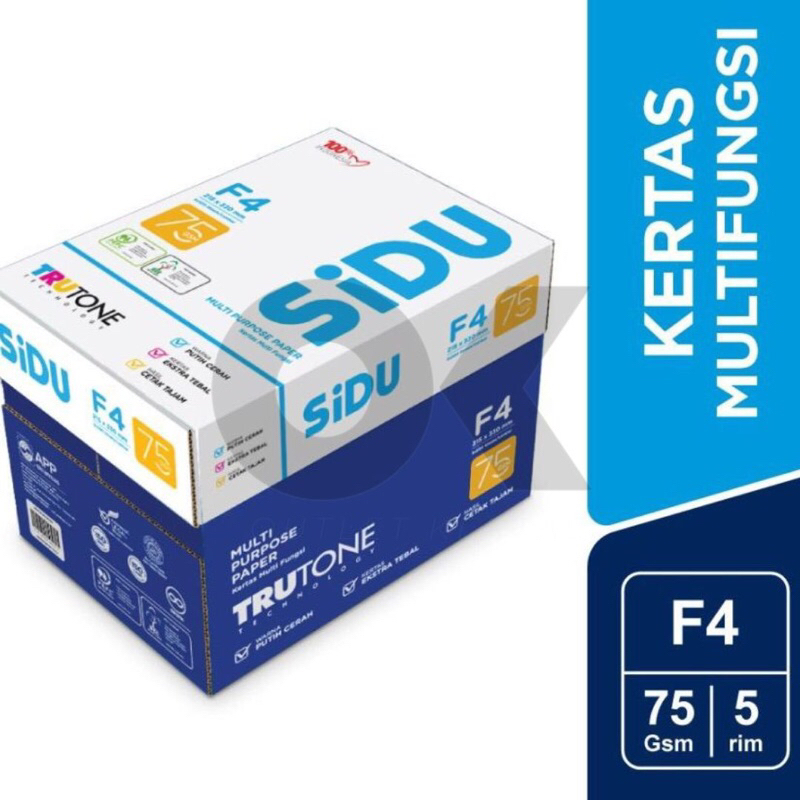 

SIDU HVS F4 75gr (PER DUS) *KHUSUS PENGIRIMAN INSTANT*