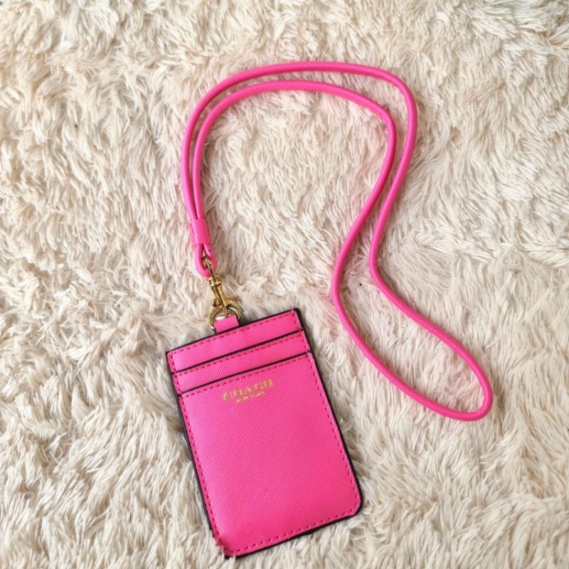 

lanyard card fushia coach name tag like new