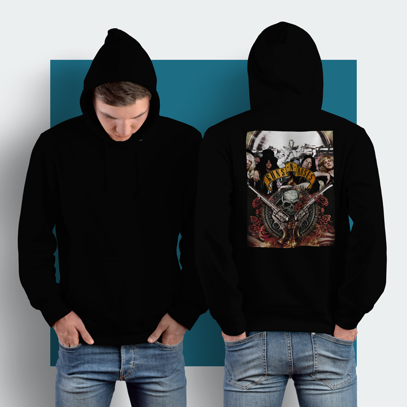 Jaket Hoodie Guns N Roses Hoodie Jumper Pullover & Zipper (Ritsleting) Bahan Cotton Fleece | GNR BAN