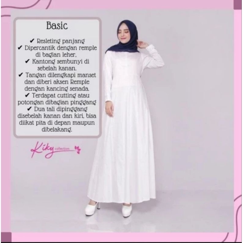 gamis putih dewasa katun jepang
