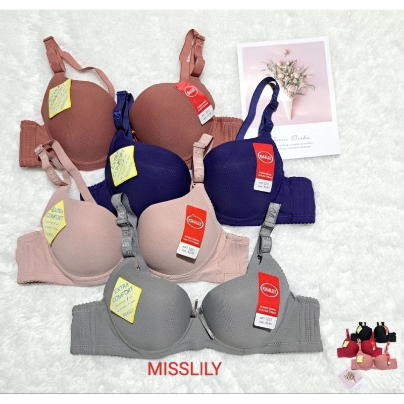 Bra MISSLILY 3260 Bra kawat cup full kancing 3/Bra cup B Bra tali bisa di lepas