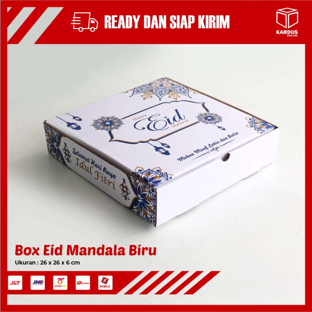 

Box Kuker "HARI RAYA IDUL FITRI" 250 gram Isi 4 Toples (Uk. 26x26x6cm) Hampers lebaran/ BOX KUE