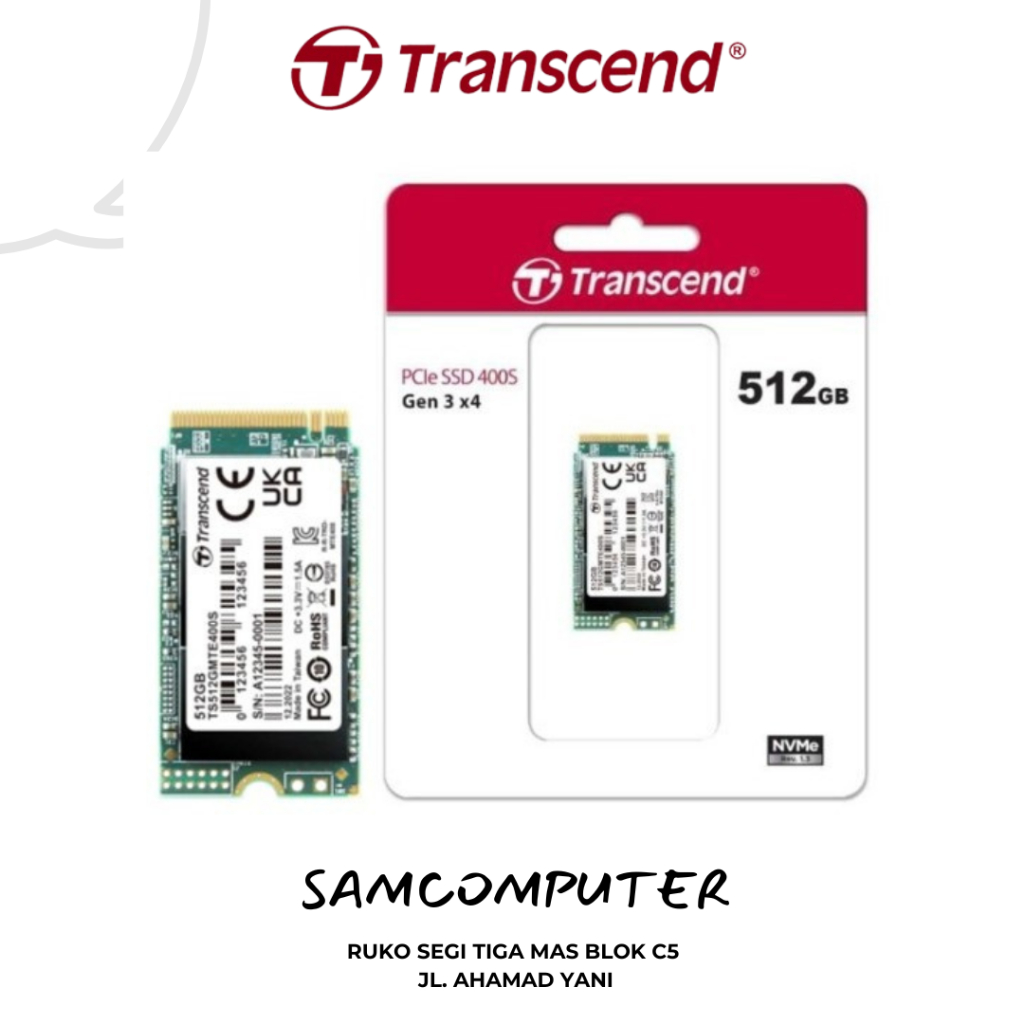 Transcend 512GB M.2 2242 PCIe NVMe Gen 3x4 SSD