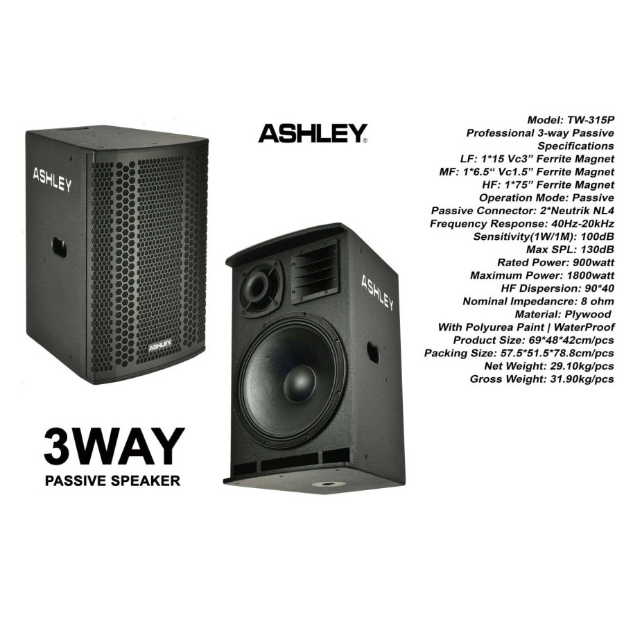 SPEAKER PASIF ASHLEY ORIGINAL TW 315P / TW315P / TW 15 P 15 INCH