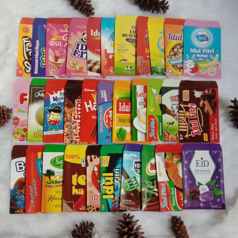 

Amplop angpau Lebaran kertas medium seri snack