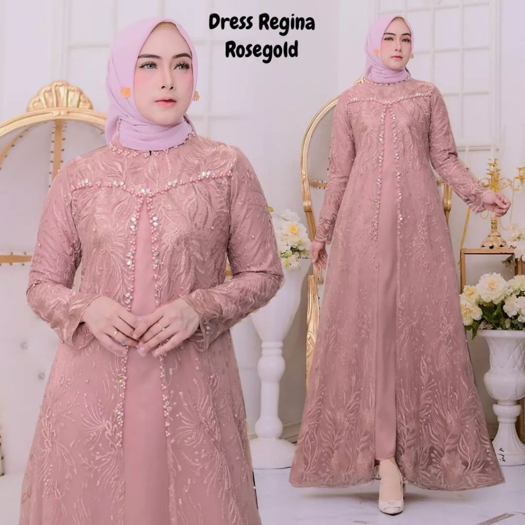 REGINA DRESS - Kebaya Wisuda Modern  / Dress Pesta Kelulusan Mewah  / Gamis Kondangan Elegan Terbaru