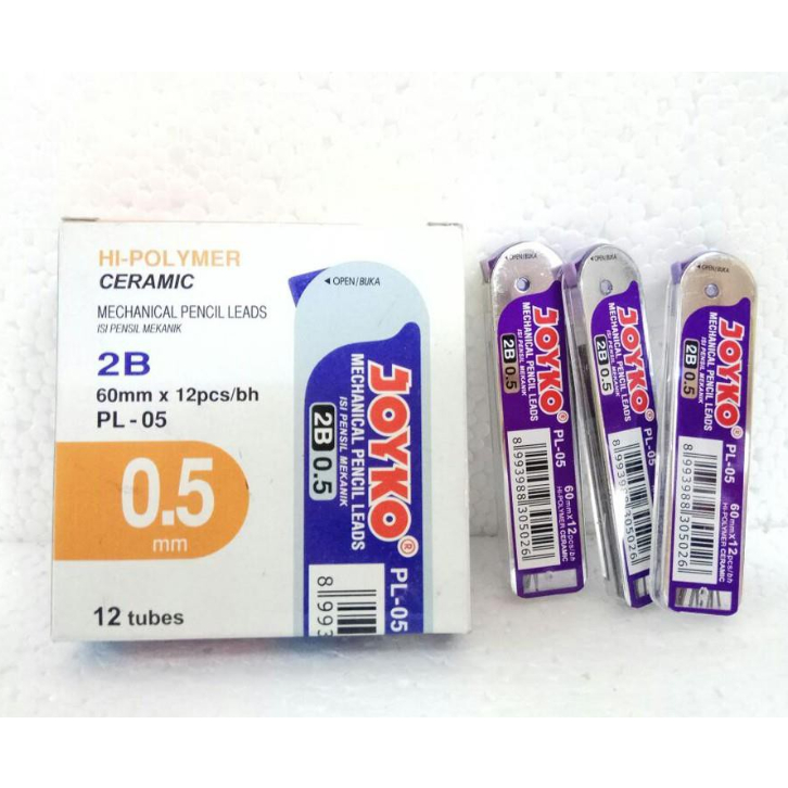 

(1 pak) ISI REFILL PENSIL MEKANIK JOYKO PL-05 2B 0.5 mm / PENCIL LEAD