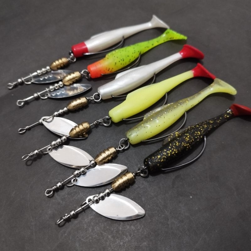 IN LINE SPINER SOFT FLURE 8CM UMPAN IKAN GABUS ||TOMAN