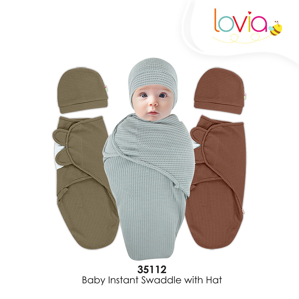 Kiddy Baby Instan Swaddle With Hat / Kiddy Bedong Bayi / Selimut Bayi / Baby Swaddle