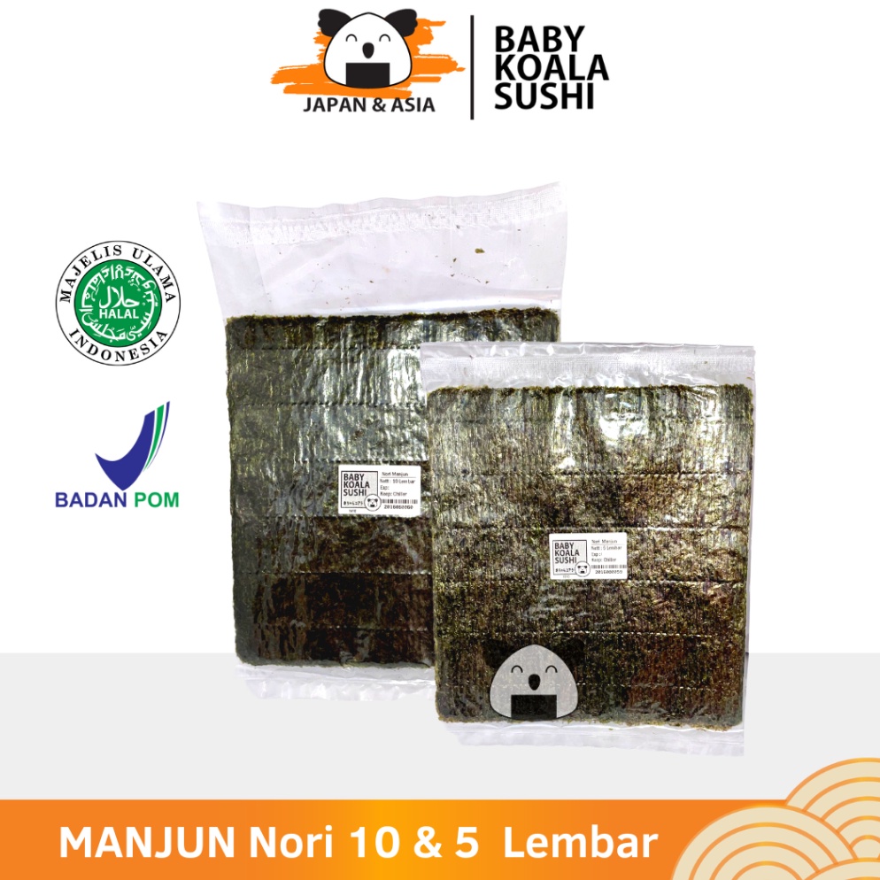 

[✢J96/] MANJUN Nori Sushi 5 & 10 Lembar Halal │ Yakinori Import Kimbab/ Gimbab │ Lembar Rumput Laut Serba Murah