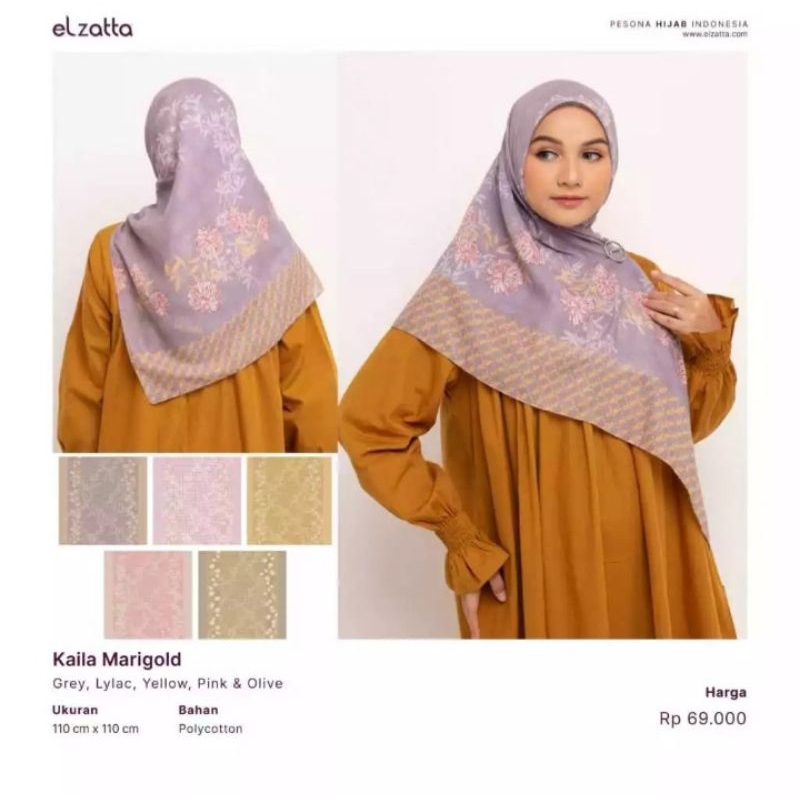 Hijab Segiempat Elzatta Kaila Marigold