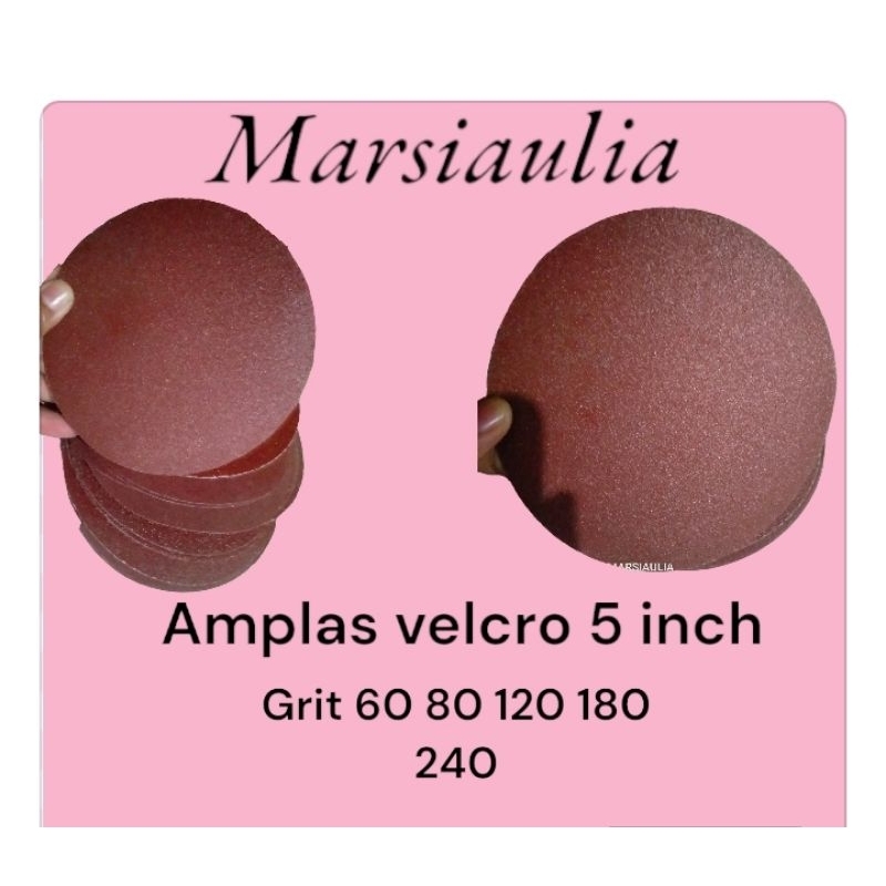 amplas velcro 5 inch Grit 60 80 120 180 240 Satuan
